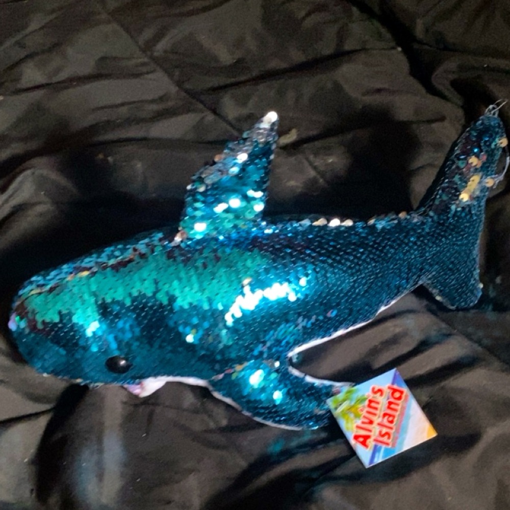 Shark stuff animal covered in sequins